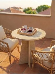 Stewehome Στρογγυλό τραπέζι φαγητού μοντέρνου στιλ από σουταλάμ 72x60 cm
