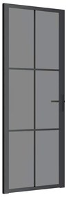 vidaXL Εσωτερική Πόρτα 76x201,5 εκ. Μαύρη ESG Γυαλί και Αλουμίνιο