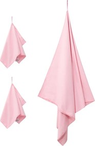 vidaXL Σύνολο πετσέτας αθλητισμού 3 pcs Ροζ Πολυεστέρας και Πολυαμίδιο