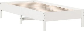 vidaXL Σκελετός Κρεβατιού Χωρίς Στρώμα Λευκό 100x200 εκ. Μασίφ Πεύκο