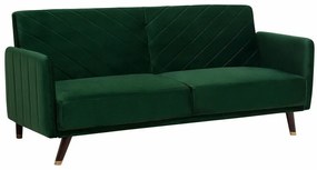 Καναπές κρεβάτι Berwyn 120, Λειτουργία ύπνου, Πράσινο, 200x95x87cm, Πόδια: Ξύλο,Μερικώς συναρμολογημένο, Ευκάλυπτος