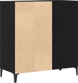 vidaXL Ντουλάπι δίσκων βινυλίου με ράφι Μαύρη Οξυά 84,5 x 38 x 89 εκ