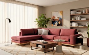 Γωνιακός καναπές Fredrik-Kokkino-Αριστερή