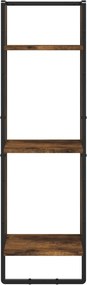 vidaXL Ράφια Τοίχου Σετ 6 τεμ. με Μπάρες Καπνιστή Δρυς Επεξεργ. ξύλο