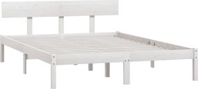 vidaXL Πλαίσιο Κρεβατιού Λευκό 135 x 190 εκ. Μασίφ Πεύκο Double
