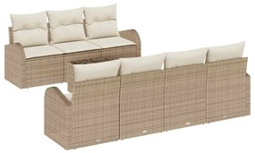 vidaXL Σετ Καναπέ Κήπου με μαξιλάρι 8 pcs Μπεζ, Κρέμα 55 x 55 x 37 εκ