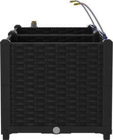 vidaXL Γλάστρα Κήπου 2 τμχ. Μαύρο 80 x 40 x 37,5 cm PP