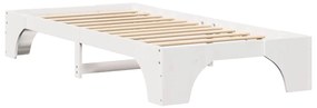 vidaXL Σκελετός Κρεβατιού Λευκό 197 x 82 x 30 εκ. Μασίφ ξύλο πεύκου