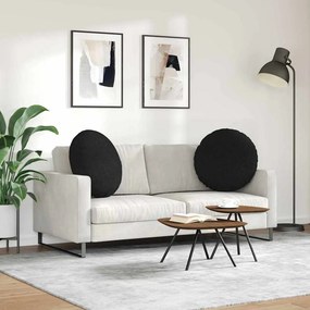 vidaXL Μαξιλάρια καθισμάτων 2 pcs Μαύρο Ø60 x 21 εκ ύφασμα