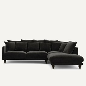 Γωνιακός καναπές από βελούδινο chenille, Lazare