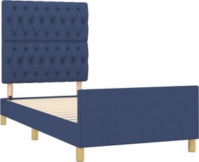 vidaXL Σκελετός Κρεβατιού Χωρίς Στρώμα Μπλε 90x200 εκ. Υφασμάτινο