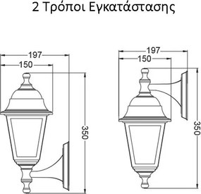 Απλίκα - Φανάρι Εξωτερικού Χώρου Aca PLGP1R Rust
