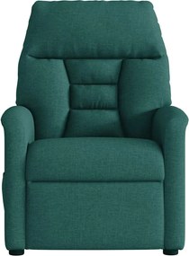vidaXL Πολυθρόνα Μασάζ Ανακλινόμενη Σκούρο Πράσινο Υφασμάτινη