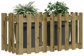 vidaXL Ζαρντινιέρα με Σχέδιο Φράχτη 100x50x50εκ. Εμποτισμ. Ξύλο Πεύκου