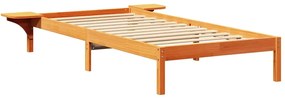 vidaXL Πλαίσιο κρεβατιού με κομοδίνα Καφέ 100 x 200 cm Καφέ κεριού