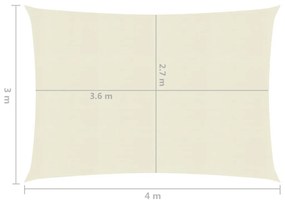 Πανί Σκίασης Κρεμ 3 x 4 μ. από HDPE 160 γρ./μ² - Κρεμ