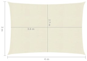 Πανί Σκίασης Κρεμ 3 x 4 μ. από HDPE 160 γρ./μ²  - Κρεμ