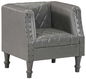 vidaXL Πολυθρόνα Μπάρελ Γκρι από Γνήσιο Δέρμα Κατσίκας