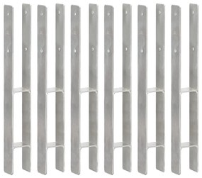 vidaXL Στηρίγματα Περίφραξης 6 τεμ. Ασημί 7x6x60 εκ. Γαλβανισμ. Ατσάλι