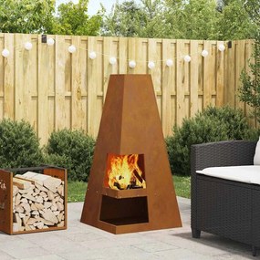 vidaXL Φωτιά Καφέ 50 x 50 x 100 cm Ατσάλι Σκληρυθέν στον Αέρα