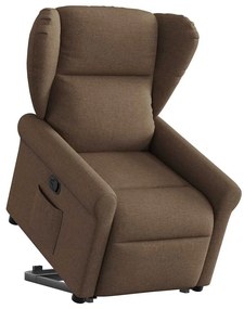 vidaXL Πολυθρόνα Ανακλινόμενη με Ανύψωση Καφέ Υφασμάτινη