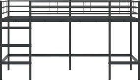 vidaXL Μαύρο 90 x 200 cm Ατσάλι