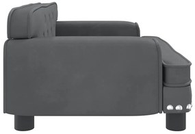 vidaXL Καναπές Παιδικός Σκούρο Γκρι 70 x 45 x 30 εκ. από Βελούδο