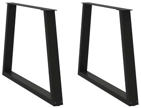 vidaXL Πόδια Τραπεζαρίας Σχήματος V 2 τεμ. Μαύρο 90x(72-73,3) εκ. Ατσάλι