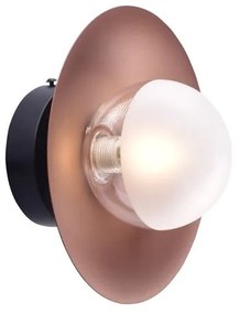 Φωτιστικό Τοίχου - Απλίκα HL4301W20BC 1ΧG9 D20X15 Copper-Black Aca Decor Metal, Glass