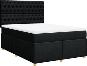 vidaXL Κρεβάτι Boxspring με Στρώμα Μαύρο 160x200 εκ. Υφασμάτινο