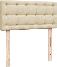 vidaXL Κρεβάτι Boxspring με Στρώμα Κρεμ 90x190 εκ.Υφασμάτινο