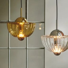 Κρεμαστό Φωτιστικό Lotus Clear Ø25cm Ασημί