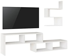 Σύνθετο σαλονιού Kakomo pakoworld σε λευκή απόχρωση 170x29.5x43εκ
