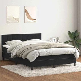 VidaXL Κρεβάτι Boxspring με Στρώμα & LED Μαύρο 160x210 εκ. Βελούδινο
