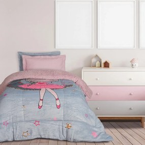 Κουβερτοπάπλωμα Παιδικό 4922 Grey-Pink Das Home Μονό 160x220cm Πολυέστερ