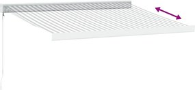 vidaXL Τέντα Πτυσσόμενη Ανθρακί και Λευκή 3,5x2,5μ. Ύφασμα / Αλουμίνιο