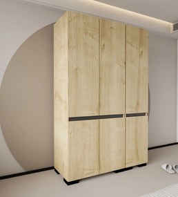 Ντουλάπα Sapphire Δρυς / Ανθρακί DREFIVE 135x52x210