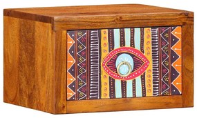 vidaXL Κομοδίνο με συρτάρι Καφέ 35 x 30 x 22 εκ. Μασίφ ξύλο ακακίας