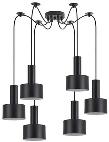 SE21-BL-4-BL6-MS1 ADEPT TUBE Black Pendant Black Metal Shade+