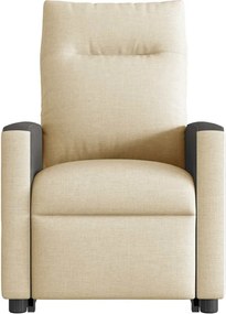 vidaXL Πολυθρόνα Ηλεκ. Ανακλινόμενη με Ανύψωση Κρεμ Υφασμάτινη