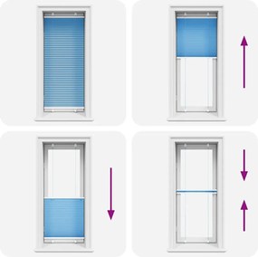 vidaXL Πλισέ Στόρι Μπλε 65x100 εκ. Πλάτος Υφάσματος 64,4 εκ. Πολυεστέρας