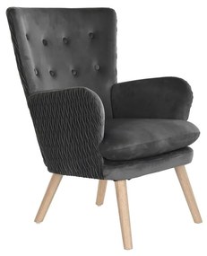 Κάθισμα DKD Home Decor Φυσικό Σκούρο γκρίζο πολυεστέρας Ξύλο 66 x 67 x 92 cm