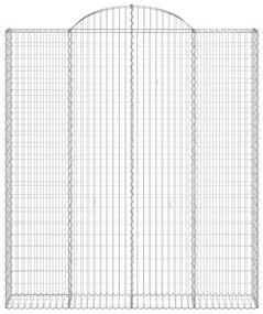 vidaXL Συρματοκιβώτια Τοξωτά 3 τεμ. 200x30x220/240 εκ. Γαλβαν. Ατσάλι