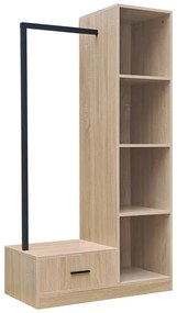 Έπιπλο εισόδου Erdeco  mdf σε φυσική απόχρωση 80x40x150εκ