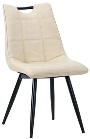 Καρέκλα Nely pu ανοιχτό μπεζ-πόδι μαύρο μέταλλο 45x61x85εκ 45x61x85 εκ.