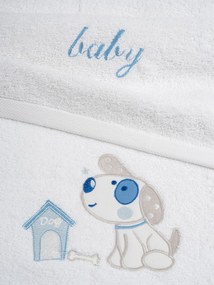 Σετ πετσέτες κεντητές Dog 07 White/Blue