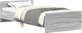 vidaXL Πλαίσιο Κρεβατιού Γκρι Sonoma 75x190 εκ Επεξ. Ξύλο Small Single