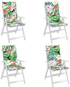 vidaXL Μαξιλάρια Καρέκλας με Ψηλή Πλάτη 4 τεμ. Πολύχρωμα Υφασμάτινα