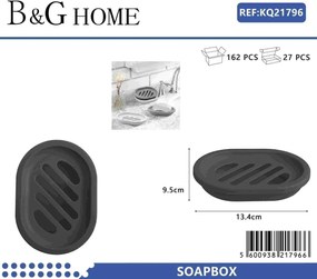 Σαπουνοθήκες μπάνιου πλαστικές - Σετ 9pcs - Black - 21796