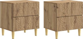 vidaXL Κομοδίνο 2 τεμ. Artisan Δρυς 43 x 34,5 x 48 εκ